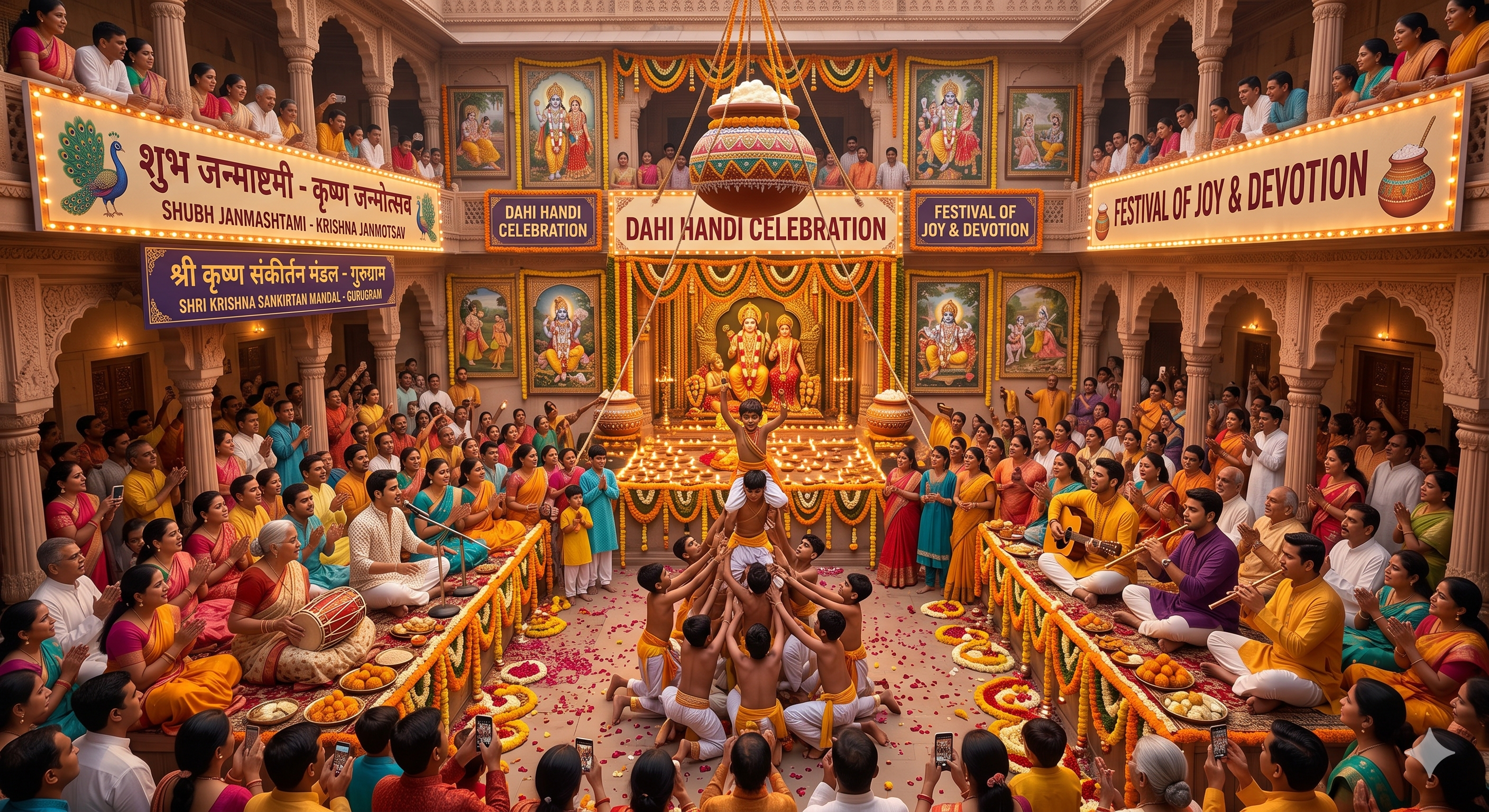 Festive kirtan gathering
